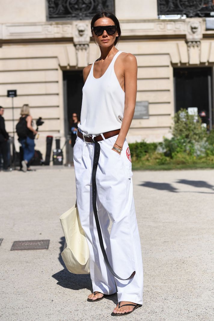 Editorial fashion week outfit — conceptual and architectural style