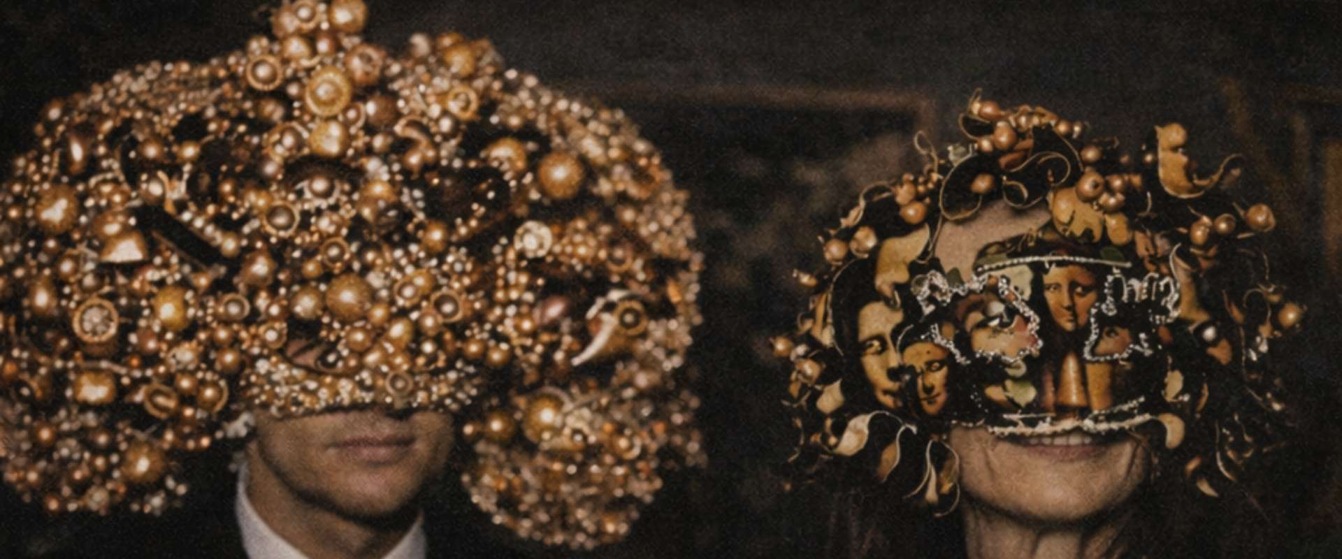 Surrealist masks and formal attire at The Surrealist Ball NYFW After Party