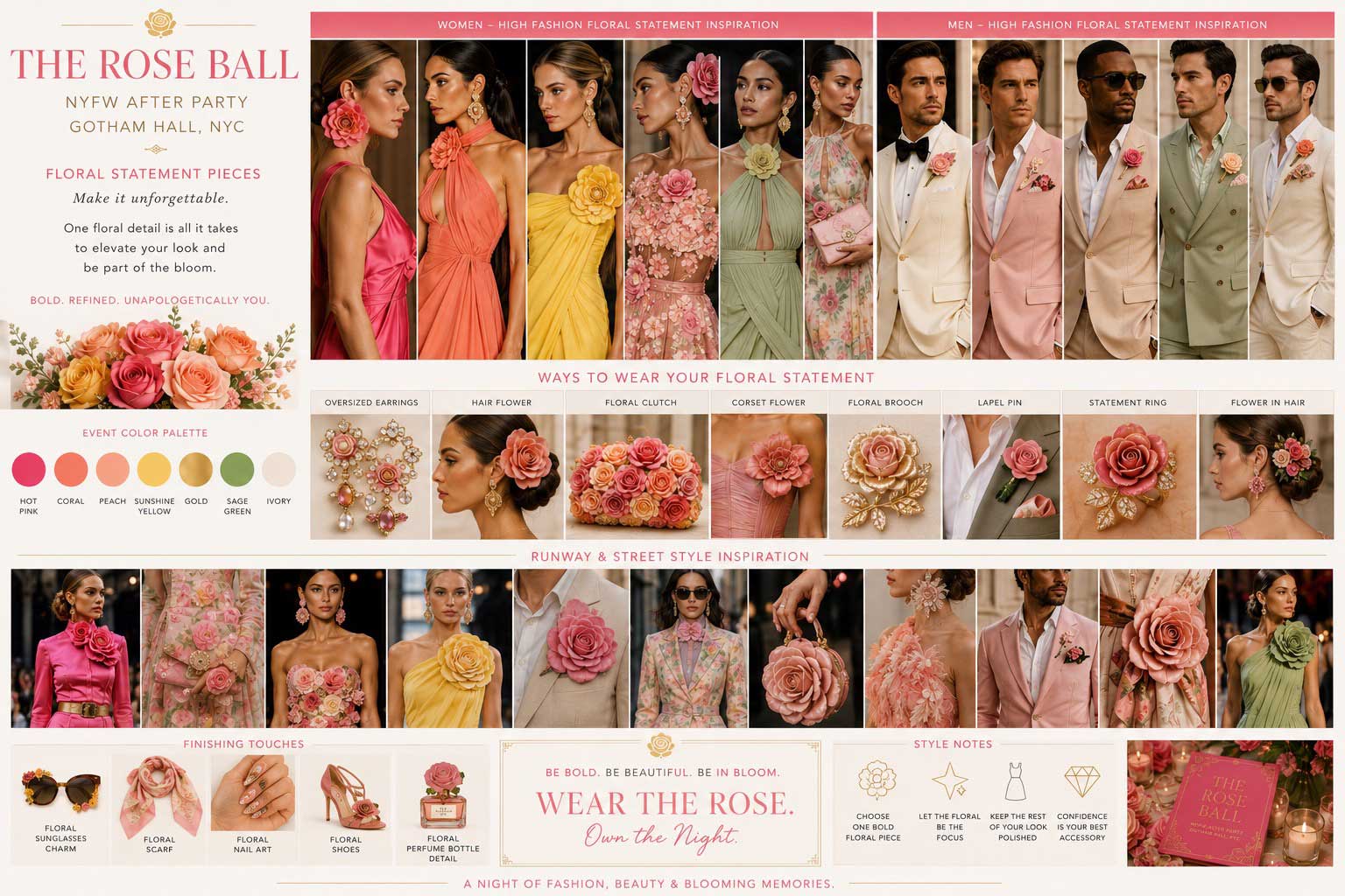 Wear the Rose style guide &mdash; the bloom palette, inspiration for her and him, and ways to wear the rose