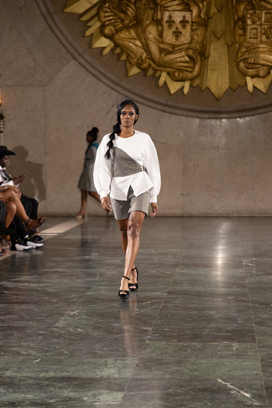 Runway walk with the front row in frame