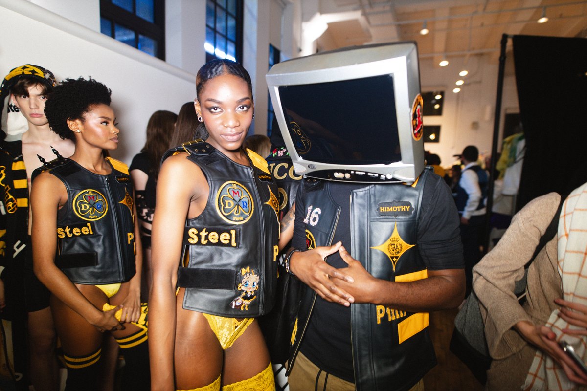 Models backstage before the show