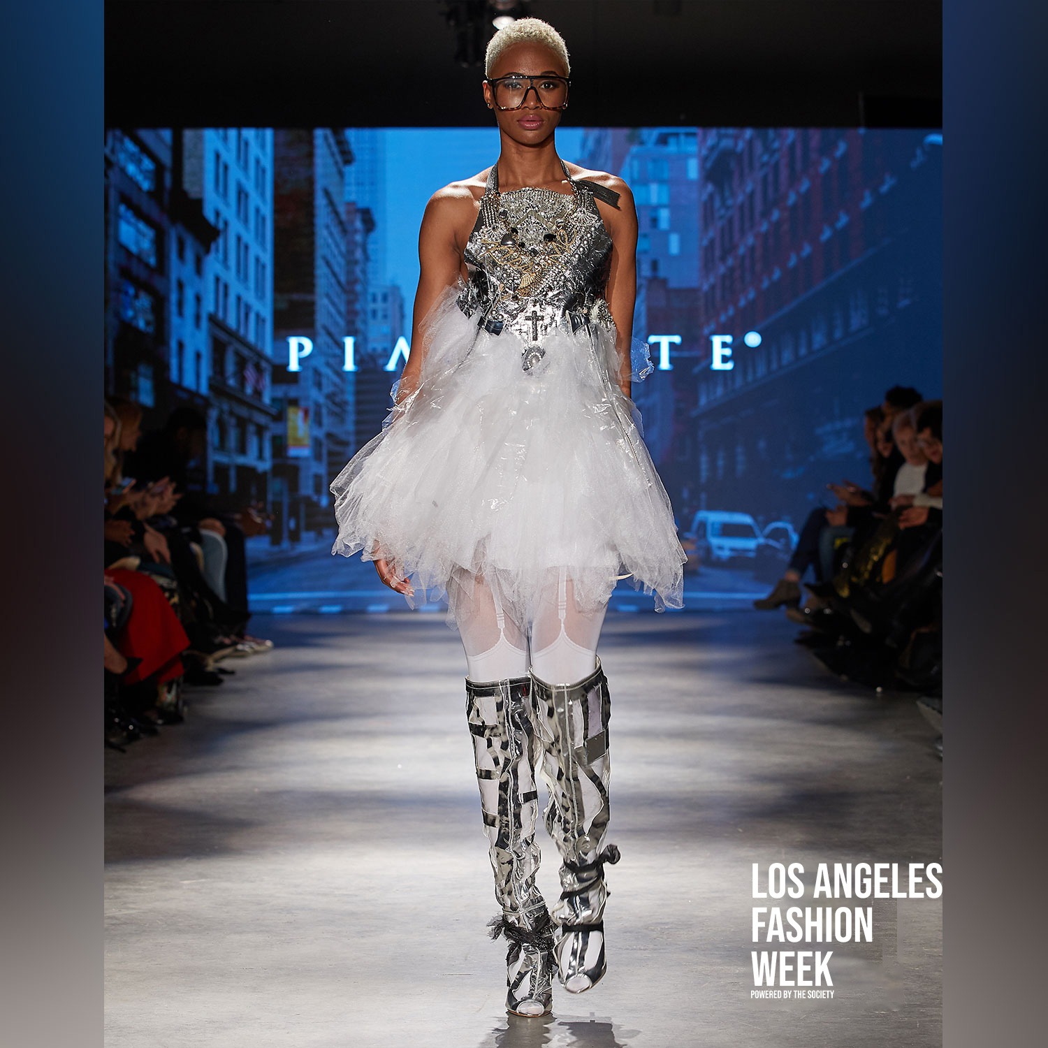 Front row guests at an LA Fashion Week runway show by The Bureau